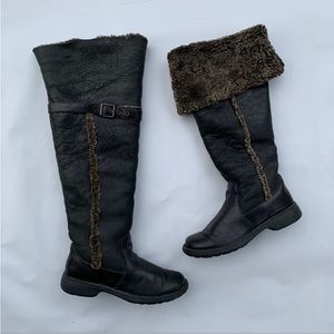 BORN Oakdale II 7.5 Shearling Leather Over the Knee Winter Witchy Viking Boots